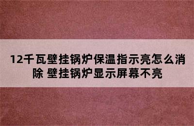 12千瓦壁挂锅炉保温指示亮怎么消除 壁挂锅炉显示屏幕不亮